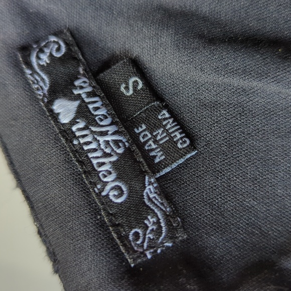 Sequin hearts black lace dress size small 3/4 sleeve - Picture 4 of 9